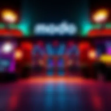 Bright entrance of Modo Casino with welcoming lights and signage.