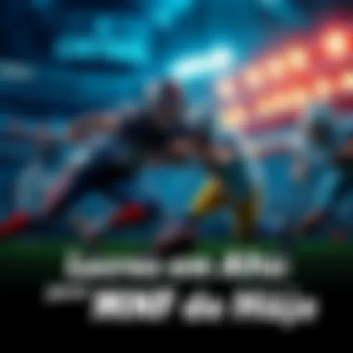 Two football teams competing on a field during Monday Night Football, showcasing intense gameplay and fan excitement