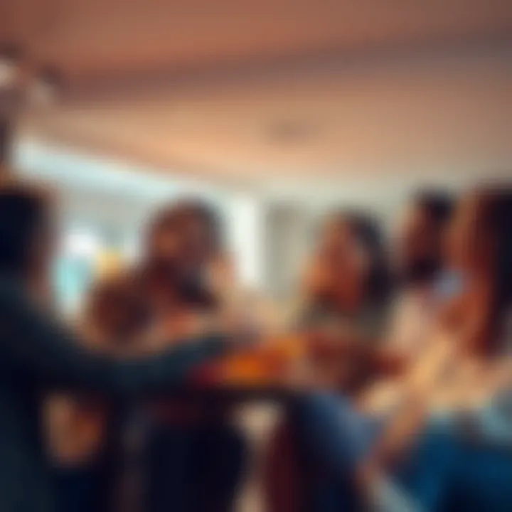 A group of friends laughing and sharing experiences about facing Mondays together
