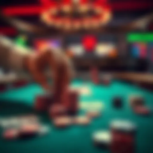 A person placing chips on a casino table with cards and dice in view, representing the growing trend of money betting.