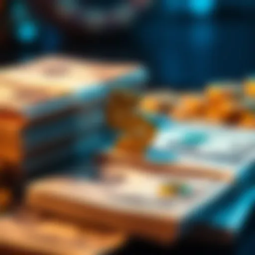 A close-up of cash and a bonus symbol representing financial growth