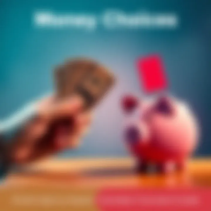 A person holding cash in one hand and a piggy bank in the other, weighing their options.
