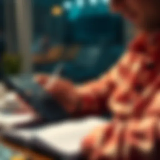 A person calculating expenses with a calculator and notebook, focusing on maximizing profits from $40 over 40 days.