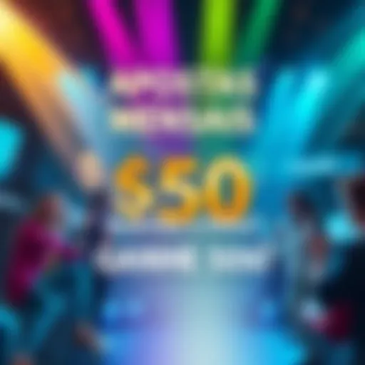 A colorful graphic inviting people to guess a date for a chance to win $50. The text highlights the contest and excitement.