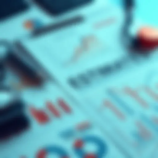 A planner with graphs and charts illustrating monthly estimates and planning strategies