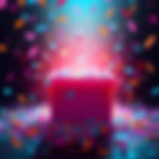 A colorful graphic showing a prize box with confetti around it, inviting people to guess if the monthly prize is announced today.
