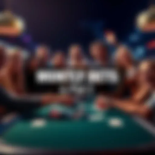 A group of excited people gathering around a table with betting cards and chips in Plat 2, showcasing the thrill of monthly betting events.