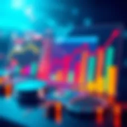 An illustration showing graphs and charts related to betting and deposits, symbolizing monthly evaluation of betting trends.