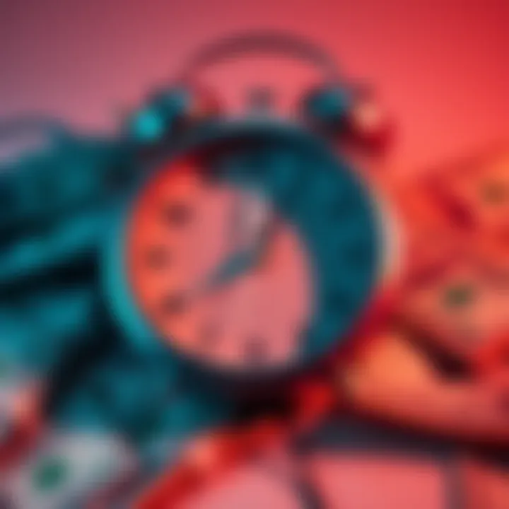 Monthly bonus announcement A clock showing three hours until the monthly bonus is available, with dollar bills around it.
