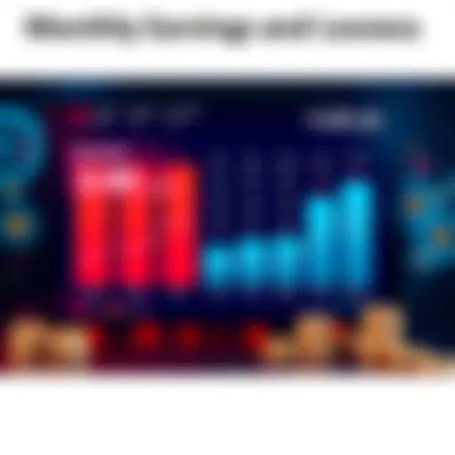 A graphic showing a summary of bets, profits, losses, VIP levels, and bonuses for the month.