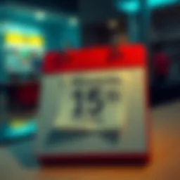A calendar highlighting the 15th with a reminder note about the monthly fee.