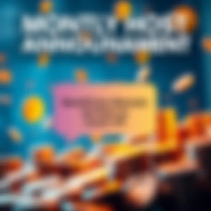 A graphic showing a notification of a monthly bonus sent by a host in a VIP channel, with coins and a chat bubble.
