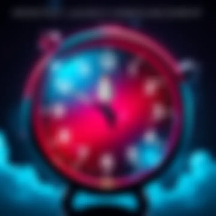 Exciting event announcement for the monthly launch on July 14 at 5:10 AM IST, featuring a vibrant clock and space theme.