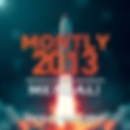 Exciting graphic showcasing the date of the monthly launch with a rocket and bold text suggesting double excitement.