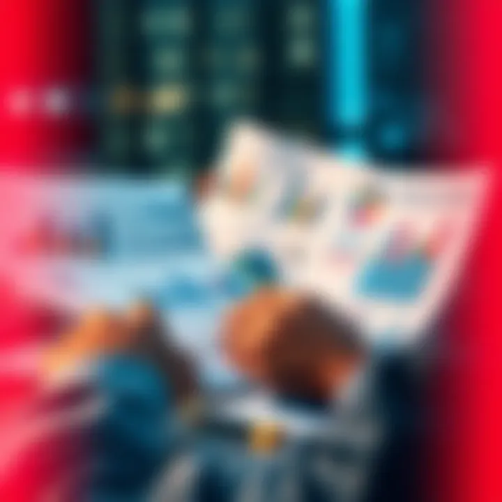 A person reviewing financial documents with charts and graphs to assess monthly budget