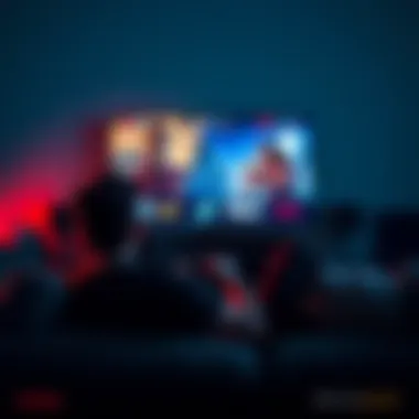 A person sits on a couch with a game controller in hand, looking disappointed as a TV screen shows a movie playing in the background.