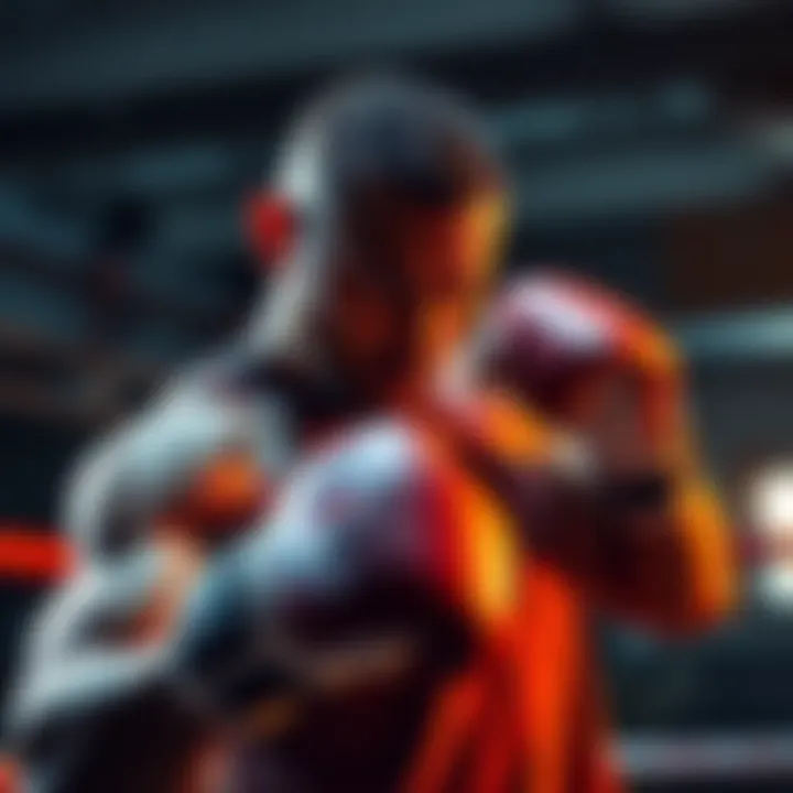 MVP practicing in the gym, focusing on his striking techniques with determination