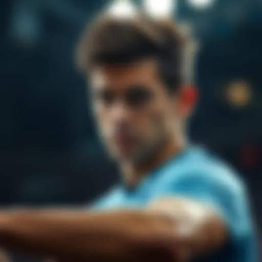 A person looking determined and focused, representing Nate's underdog status in a sports event
