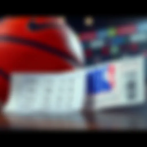 A basketball showing betting odds next to a gambling ticket, emphasizing the risk and reward in sports betting.