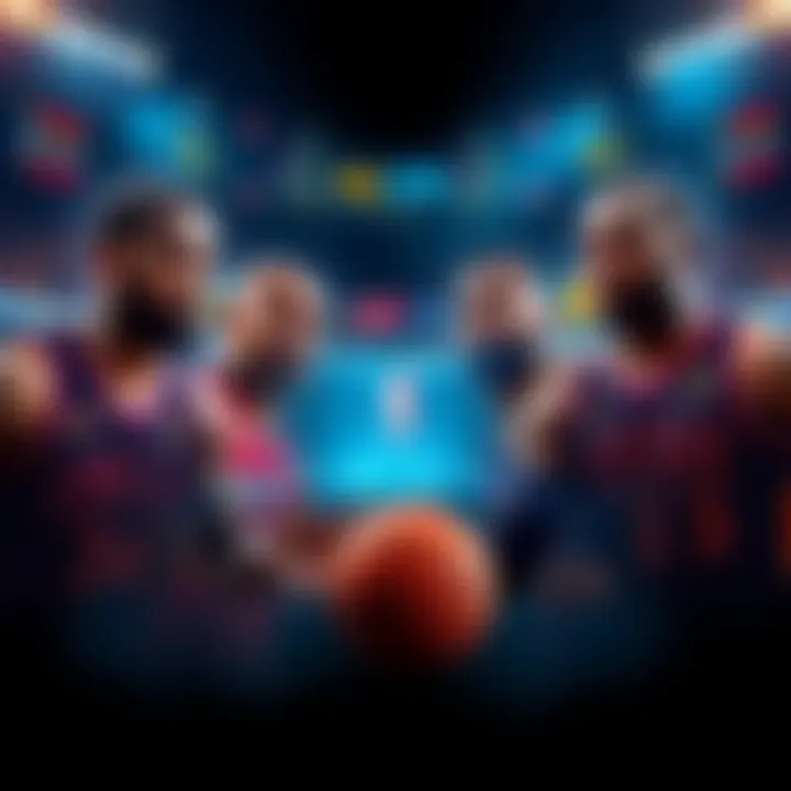 A graphic showing NBA players with betting odds and statistics, symbolizing discussions around sports betting.