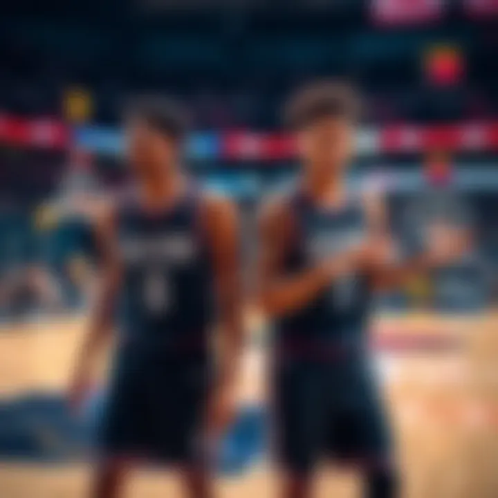 Jaxson Hayes and Tyler Herro preparing for a basketball game, showcasing their skills on the court