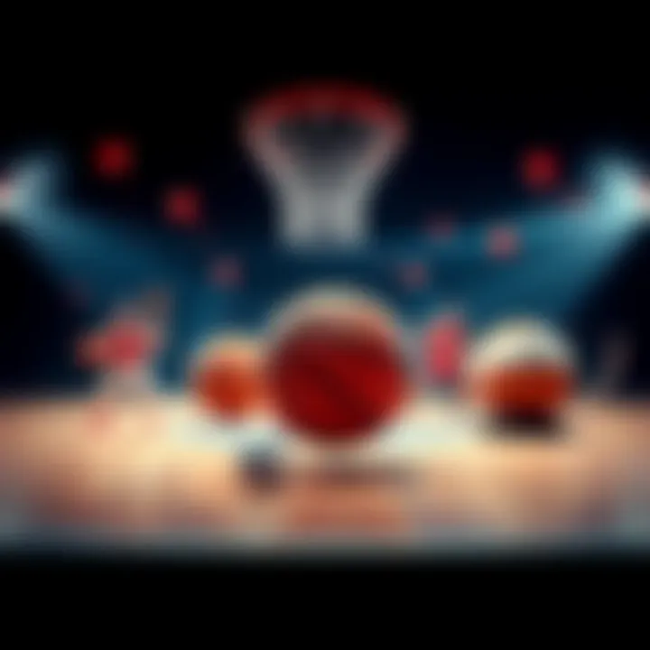 Basketball and hockey icons with a lottery theme representing NBA, WNBA, and NHL draft picks analysis