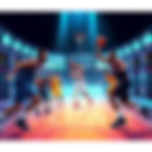 Illustration showing NBA teams and player statistics for betting opportunities