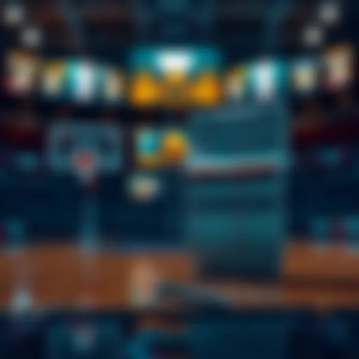 A basketball court with a betting slip and a scoreboard in the background, highlighting NBA games and odds.
