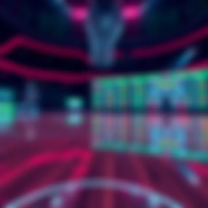 A basketball court with betting odds displayed, highlighting NBA games for the day.