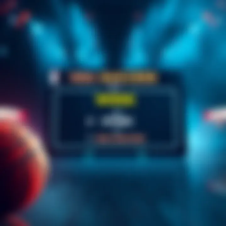 A scoreboard showing four wins and one ongoing bet for NBA games, with basketball imagery in the background