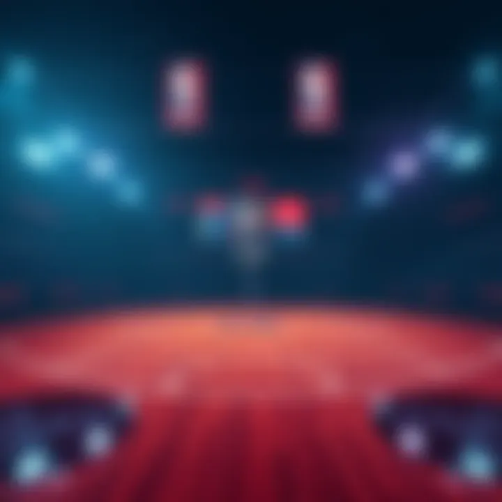 NBA Betting Tips Basketball court with betting odds displayed