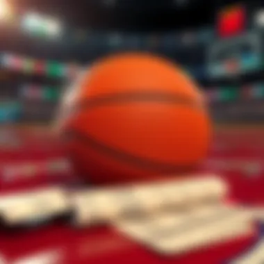 NBA betting tips A basketball placed on a betting ticket with odds written on it