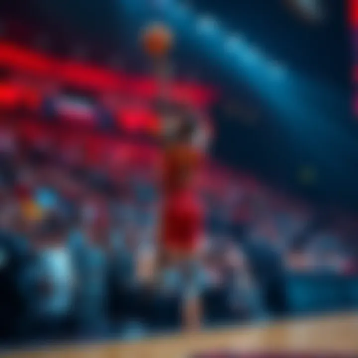 A basketball player making a jump shot while fans cheer in the background, symbolizing excitement for NBA betting tips.