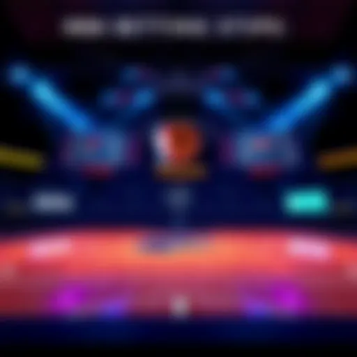 A basketball court with odds displayed on a scoreboard, featuring logos of teams playing on December 2, 2025.