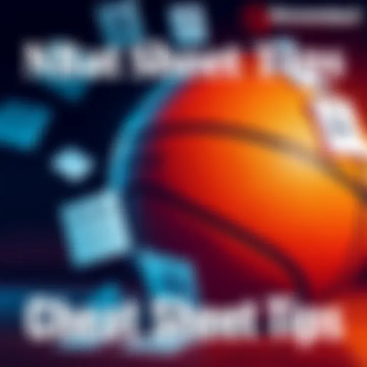 Illustration of basketball with strategy notes and statistics, highlighting betting tips for NBA games today.
