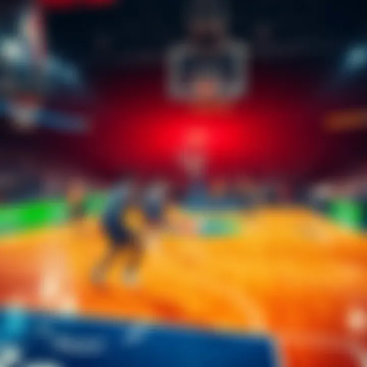 A basketball court with teams in action during the NBA Cup, highlighting critical plays and strategies.