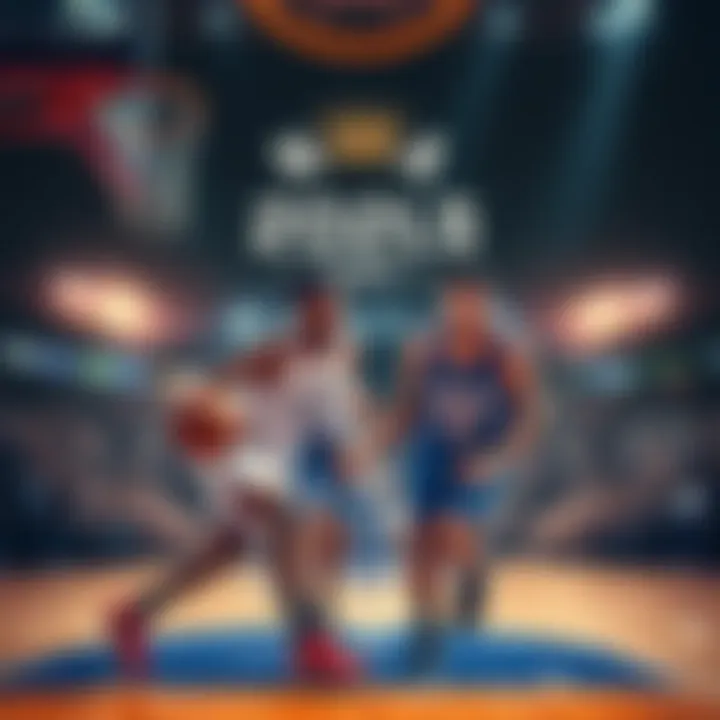 Two basketball teams on the court during the NBA Finals 2025, showcasing intense competition and teamwork.