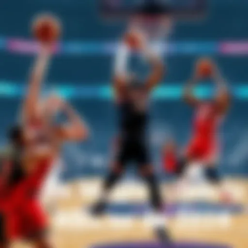 Action shot of basketball players, including LeBron James and Nic Claxton, making impressive plays during games on March 31, 2026