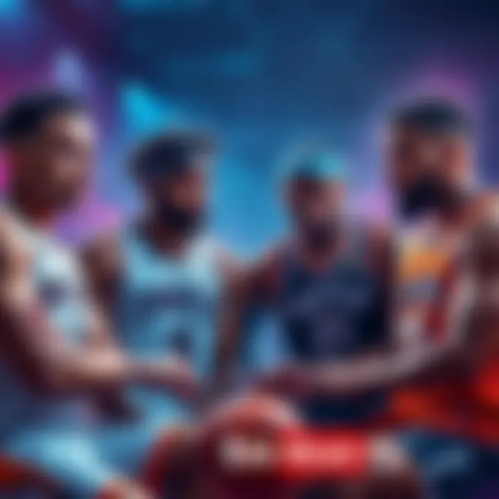 Basketball players discussing betting strategies for NBA games