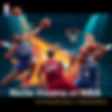 NBA Players in Action NBA players showcasing amazing skills during an exciting game night