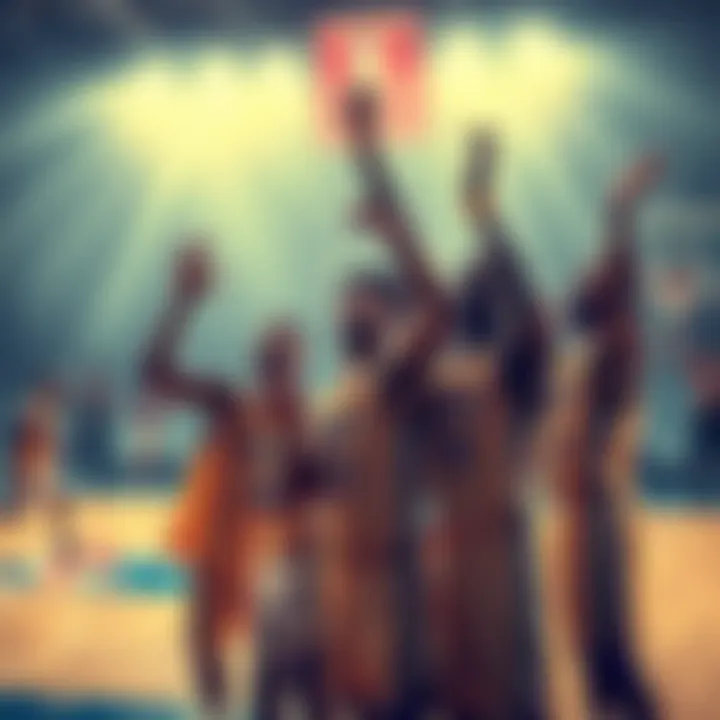 NBA players celebrate together after receiving timely payments, showing joy and unity on the court