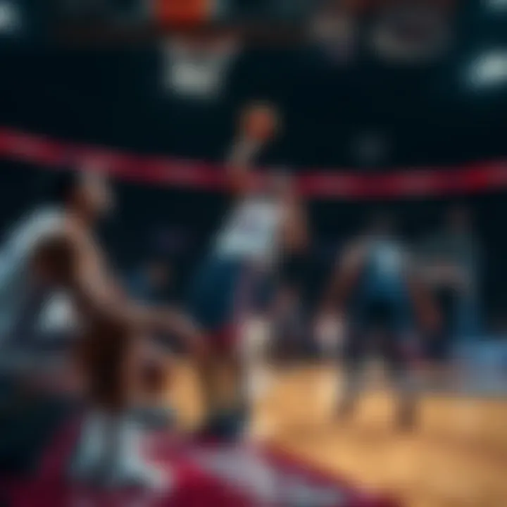 Image showing NBA players with lesser-known players scoring points while star players are sidelined during a game