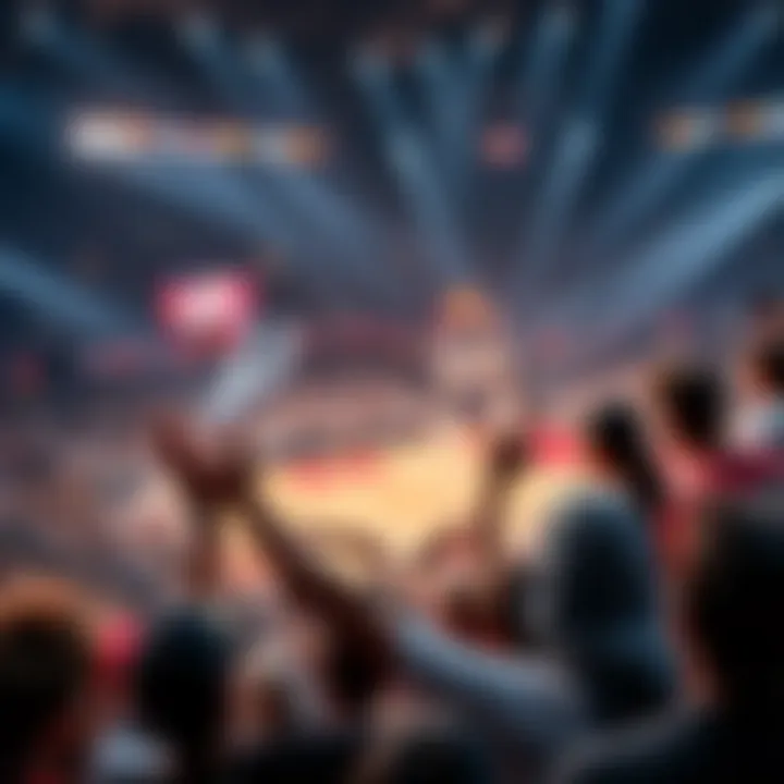 Fans cheering at the NBA playoff game with Spurs logo in the background