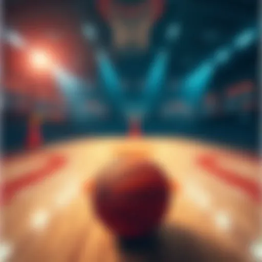 Basketball court with betting odds and charts displayed, highlighting NBA playoffs predictions and strategies