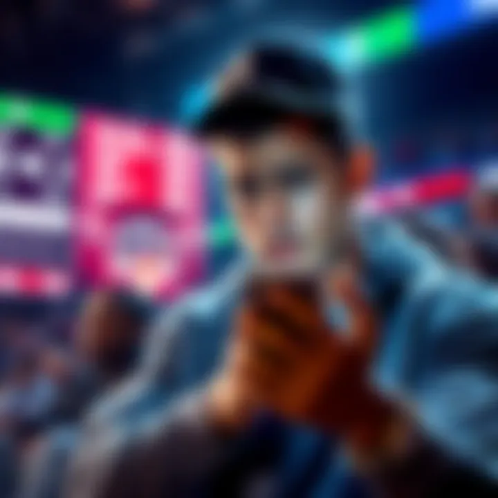 A person looking frustrated while using a smartphone to place sports bets on an NBA game