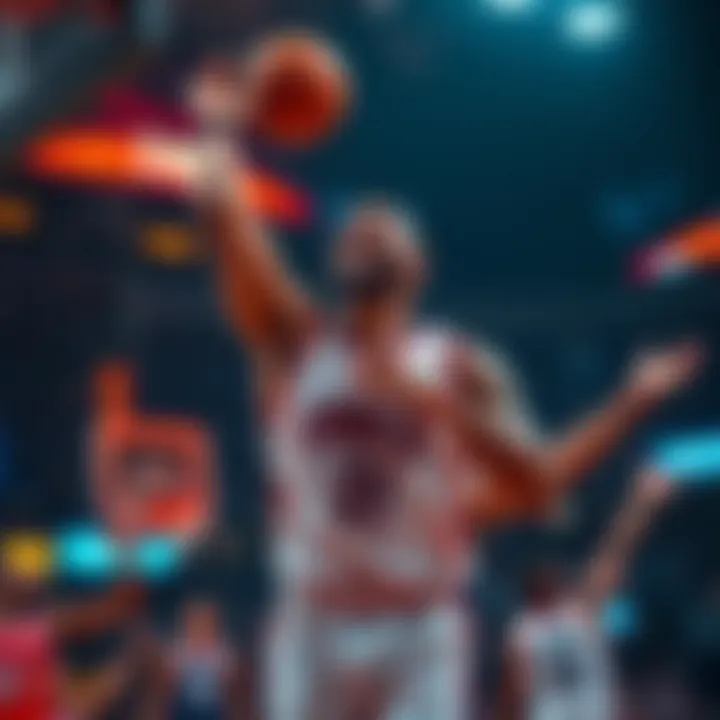 A basketball player in an underdog team celebrating a victory, symbolizing successful betting strategies on less favored teams.