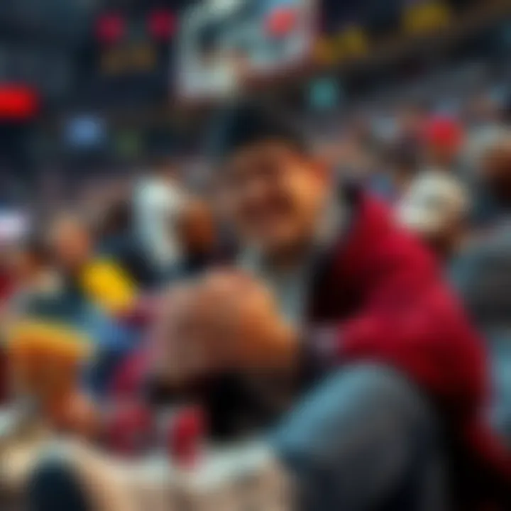 A basketball fan preparing for an NBA game, surrounded by snacks and team gear, excited for the match.