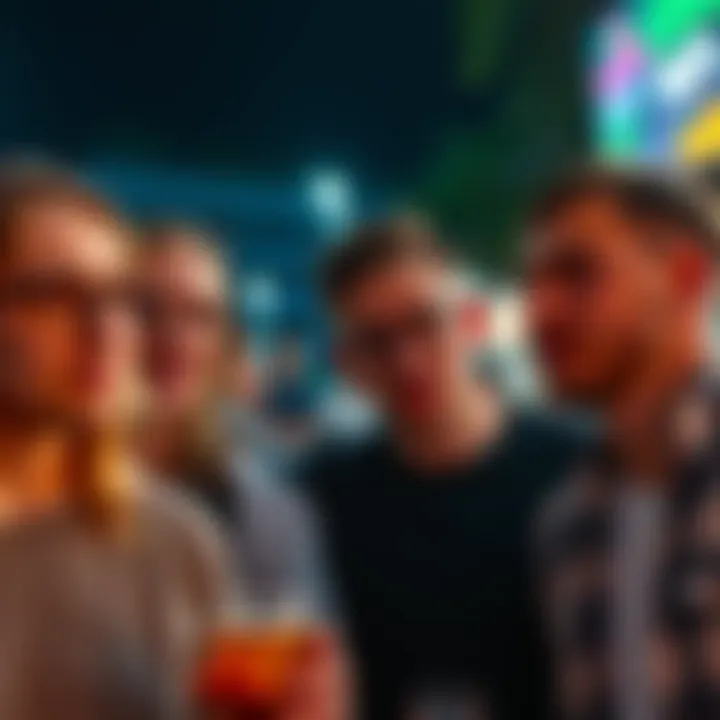 A group of people looking unhappy while others enjoy a good time, showing the contrast of experiences.