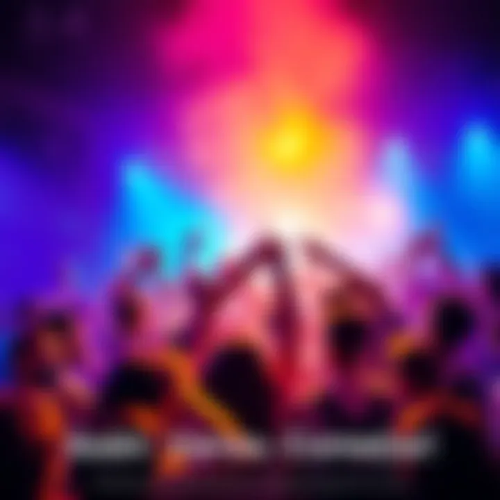 A vibrant scene showing a group of excited people gathered together, ready to embark on an adventure, filled with energy and anticipation.