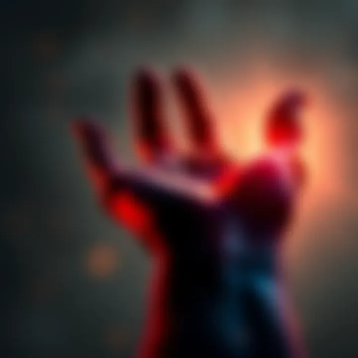 A symbolic hand reaching out with a light shining on it, representing a chance for change in challenging situations